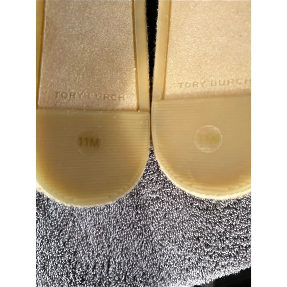 TORY BURCH Fray Stripe Espadrille Flat In Citrus, Size 11, NWOT